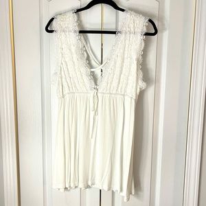NWOT POL Babydoll Lace Sleeveless Blouse